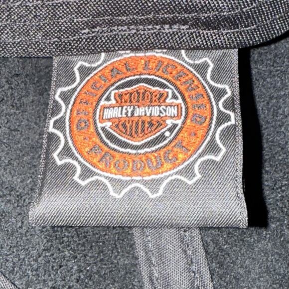 VTG Harley-Davidson Black Leather Newsboy Cabbie Driver Gatsby Hat Size S/M USA - Picture 10 of 11